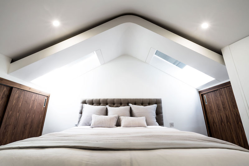 Penthouse apartment in church master bedroom ceiling