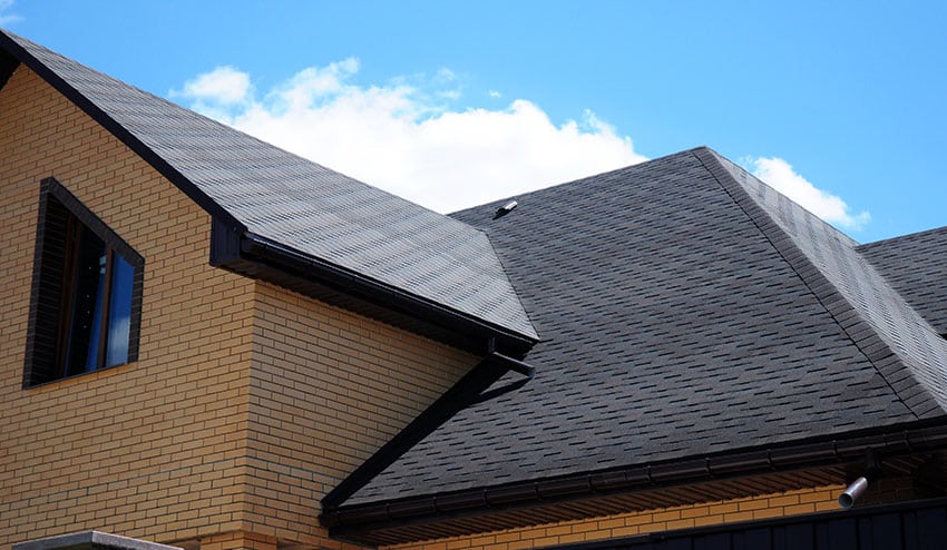 Asphalt shingle roof house