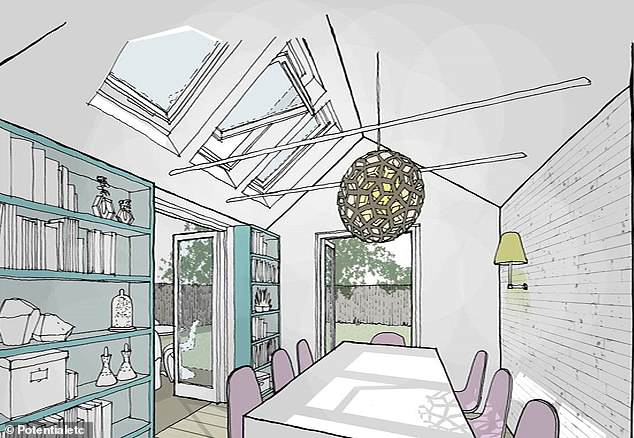 The three-bed house could see the conservatory converted using this design, by  Greg Toon, founder of Potentialetc