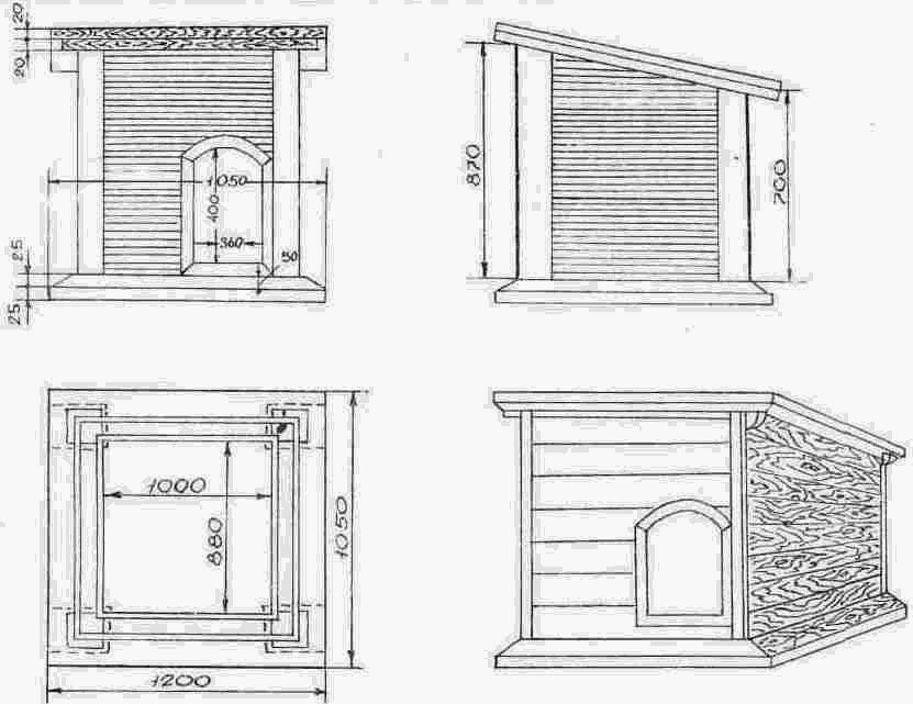 Собачья конура своими руками чертежи