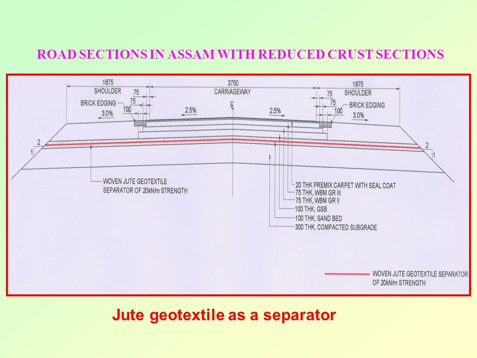 ROAD SECTIONS IN ASSAM WITH REDUCED CRUST SECTIONS