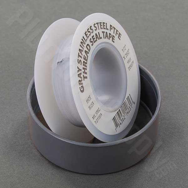 Gray stainless steel PTFE tape