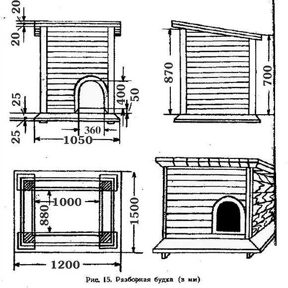 Будка для собаки чертеж с размерами для дворняжки